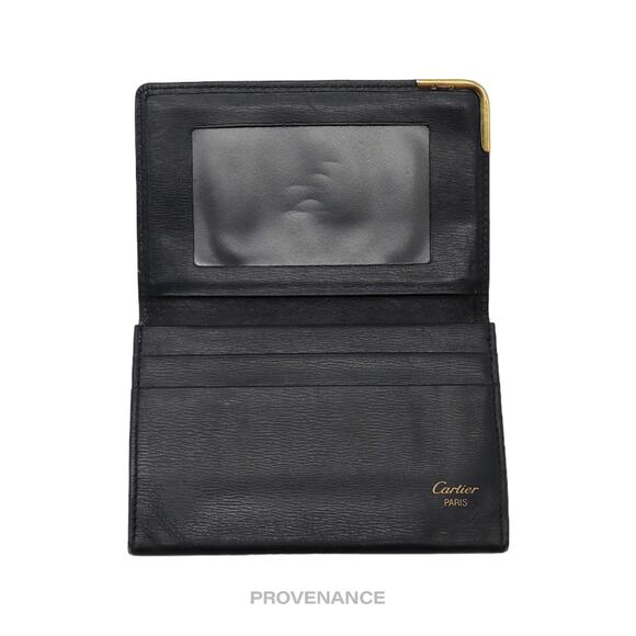 🔴 Cartier Saphir Cardholder Wallet - Navy Blue Leather - Picture 5 of 7